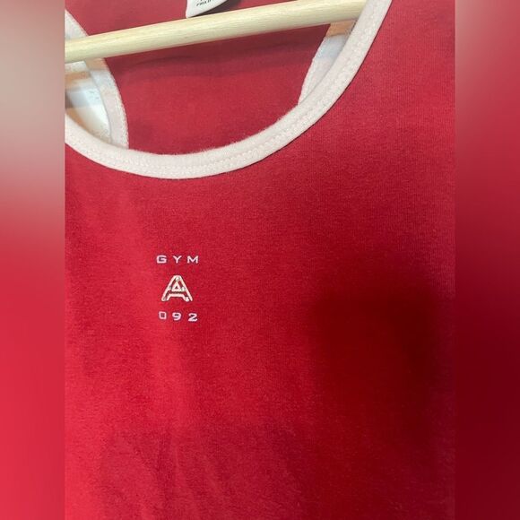 VTG Y2K 90’s Abercrombie and Fitch 092 Gym Issue Rhinestone Red Logo Cami Tank - Picture 2 of 7